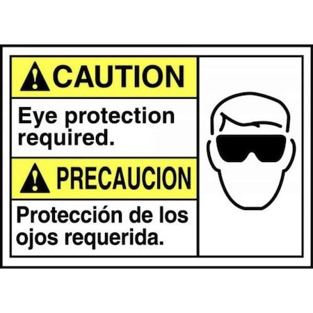 Accuform BILINGUAL ANSI CAUTION SAFETY SIGN EYE MTAS614VP